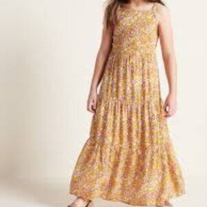 Old Navy Girls Size L (10/12) Tiered Dress Floral Adjustable Straps
